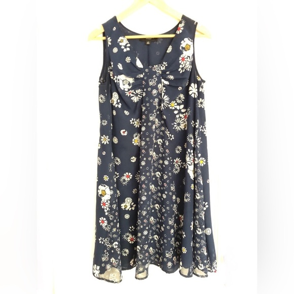 JASON Wu Dress. Michelle Obama Navy & white Floral sleeveless Dress Size MEDIUM - Picture 1 of 12